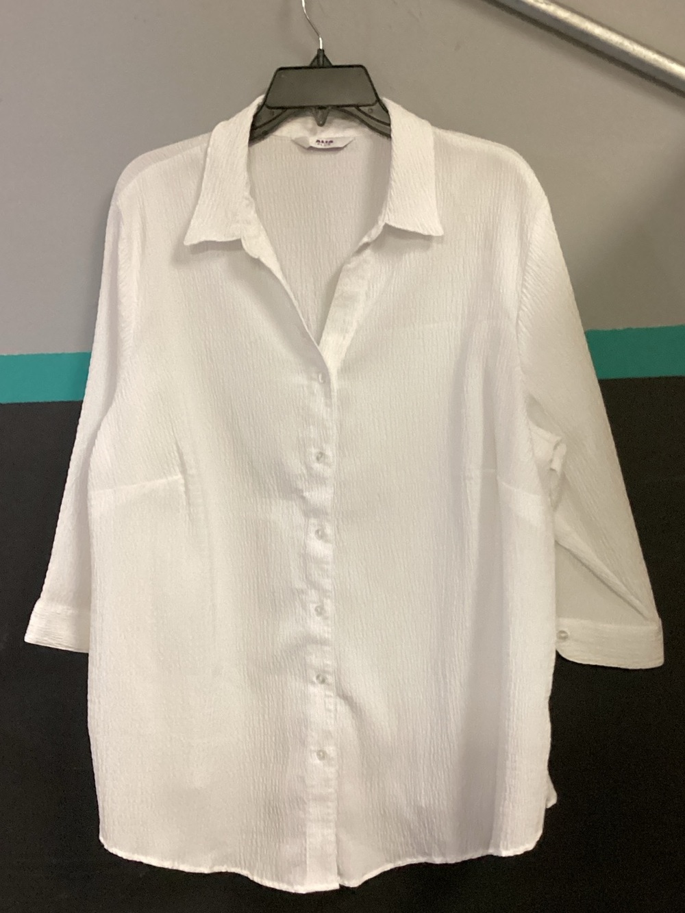 Alia White Button-Down Tunic Shirt